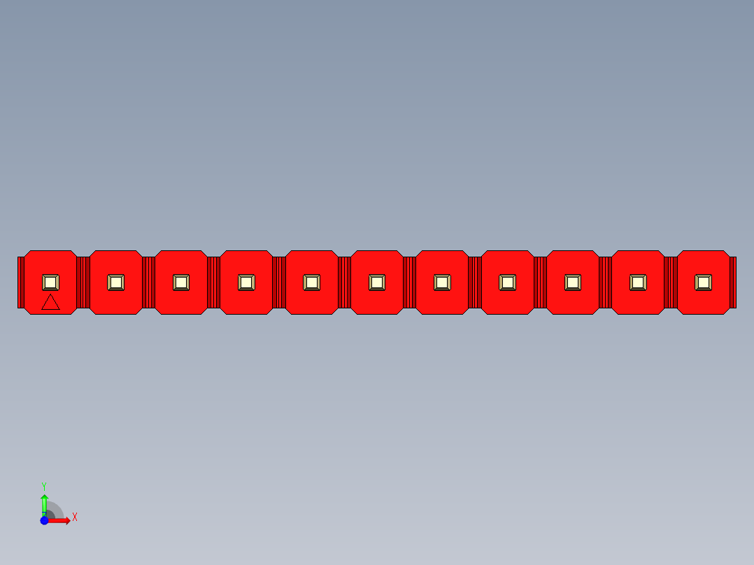 彩色公头100mil（2.54mm）系列-DS1021_red_1x11p_100mil_Type1_rev1.0前视图