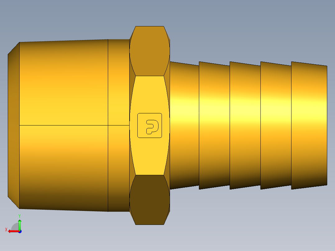 倒齿式工业管接头Hose Barb to Male Pipe 125HBL-12-12后视图