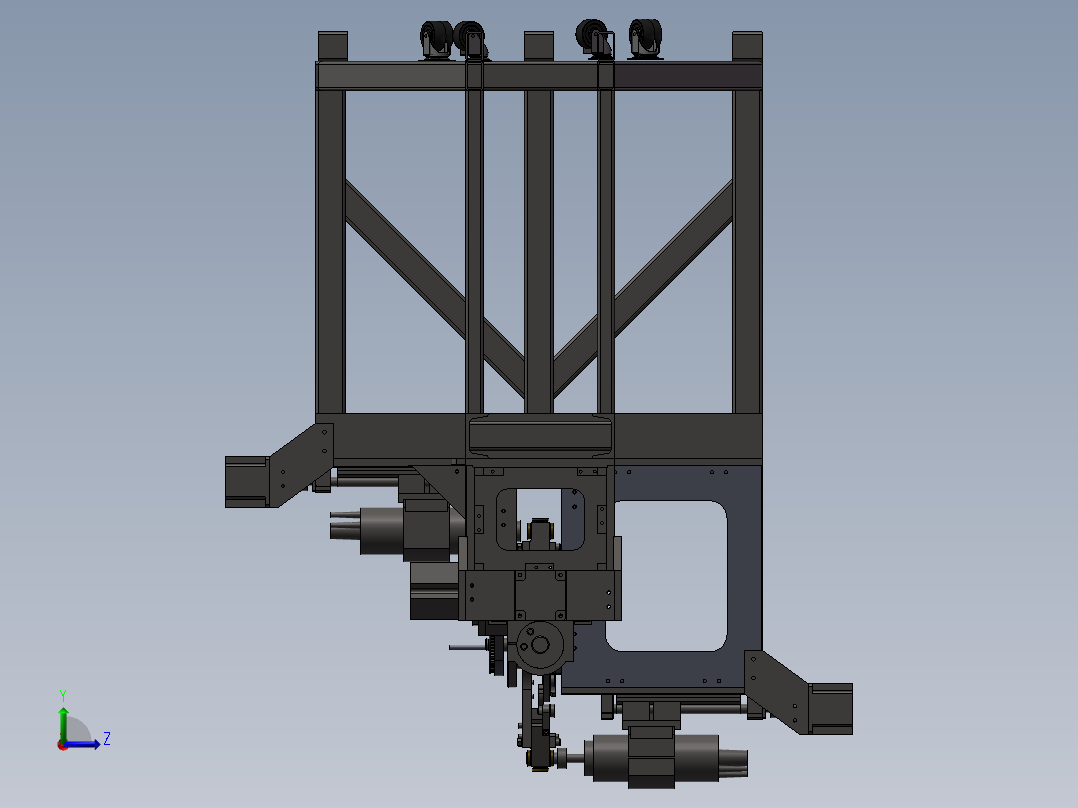 多工位旋转式钻孔机左视图