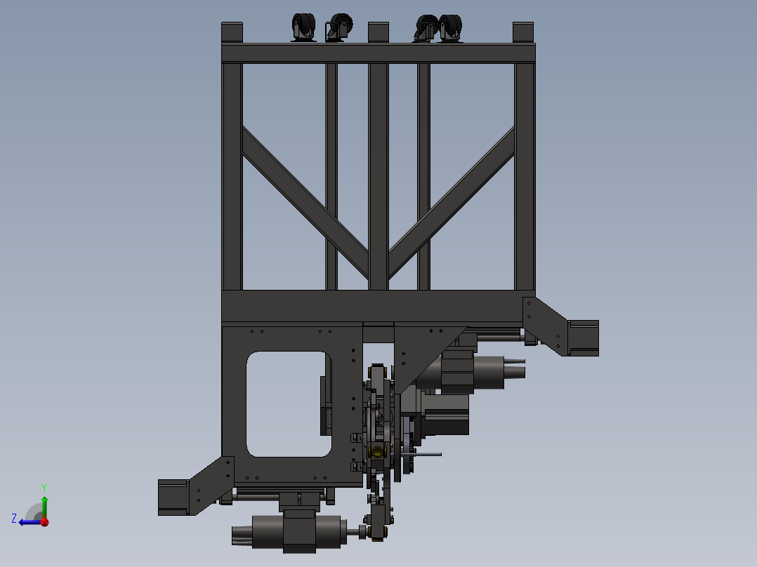 多工位旋转式钻孔机右视图