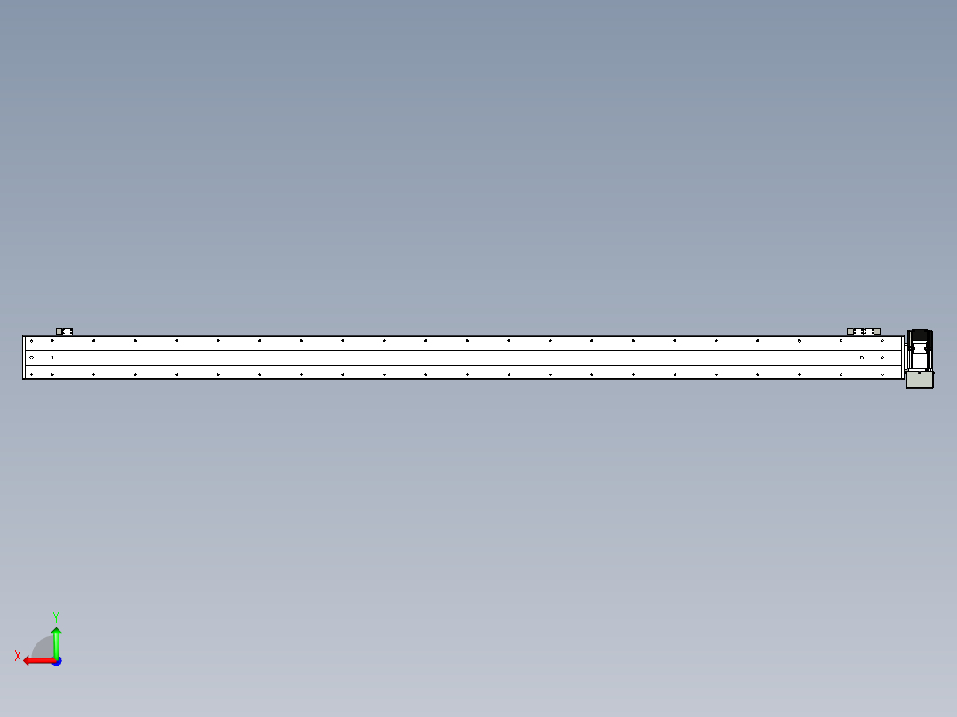 同步带滑台-半封闭B10H-L45-S1900-LD-P40-D3后视图