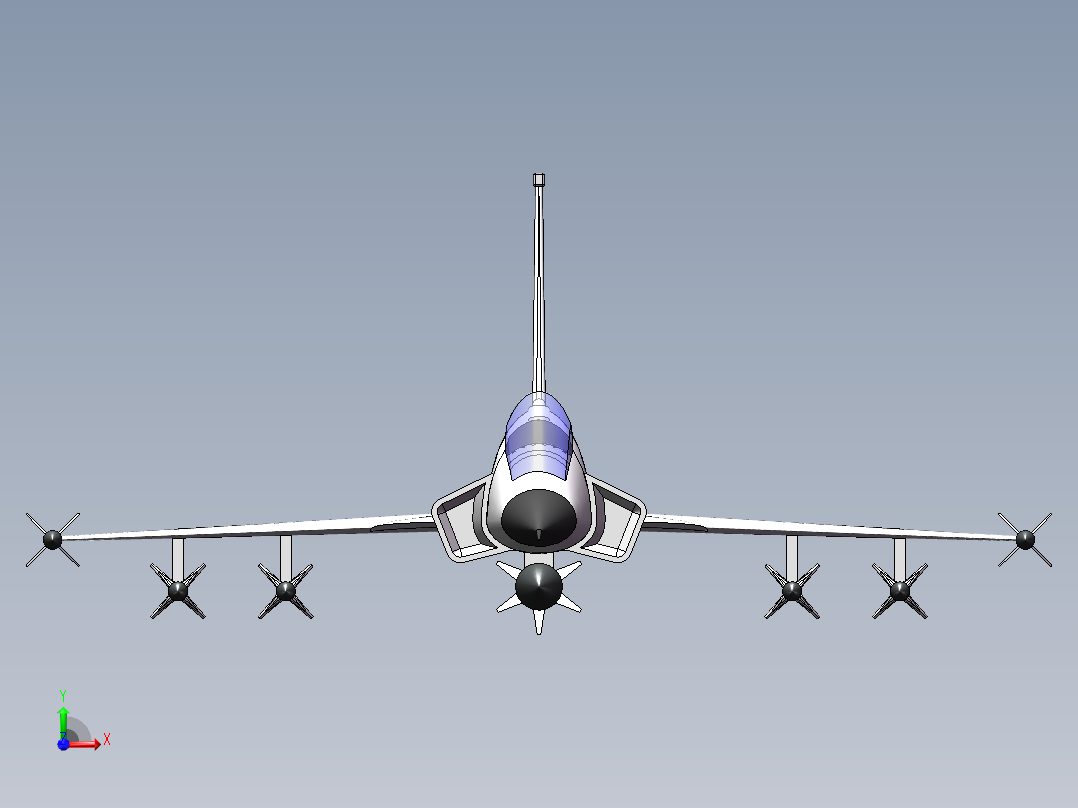 枭龙战斗机前视图