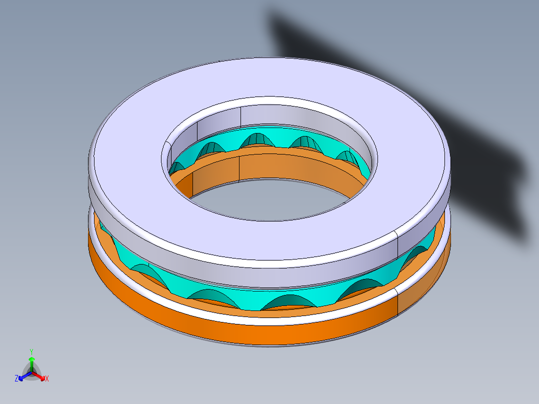 平面推力球轴承51207正等轴测图