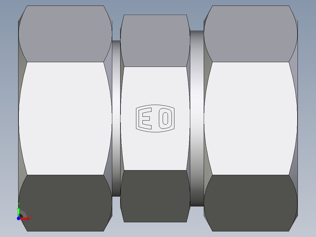 卡套式工业通用硬管接头EO_Distance_piece_adapter_DA35LCF前视图