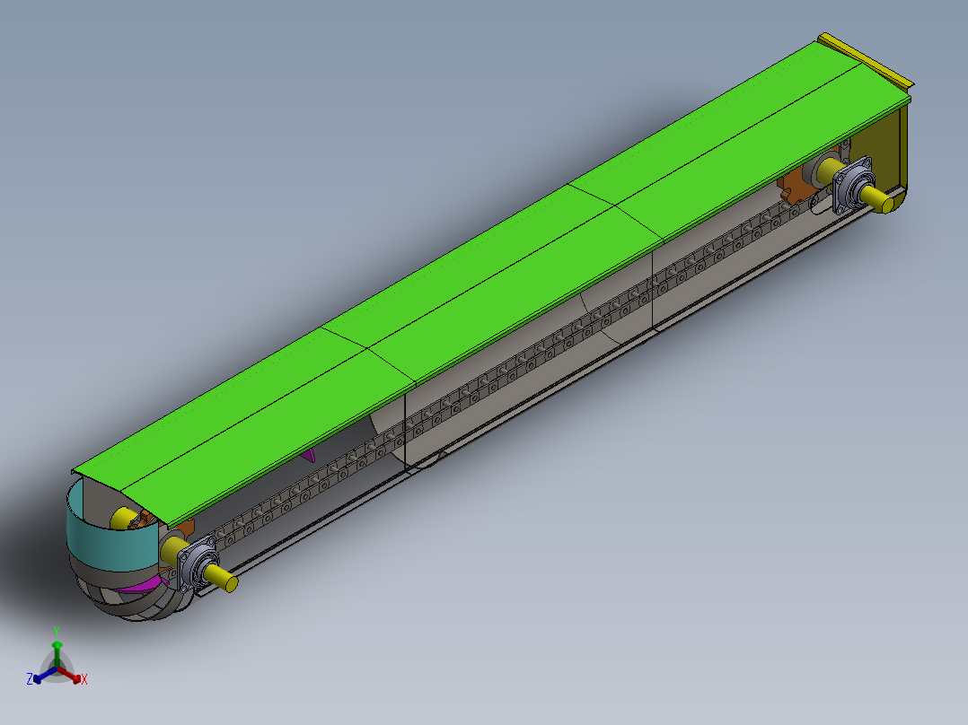 圆底链式输送机 RF 350--sw stp正等轴测图