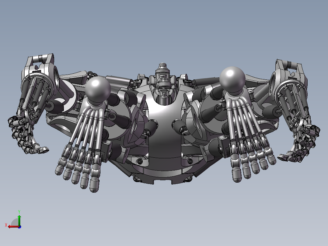 仿骨架机器人设计后视图
