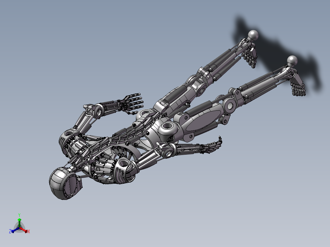 仿骨架机器人设计正等轴测图