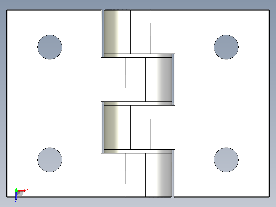 鋁合金蝶型鉸鏈(B)5570-3D多系列多零件图纸模型俯视图