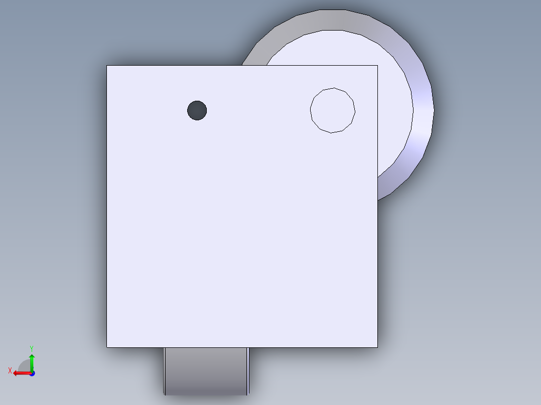 脚轮脚柱组合后视图