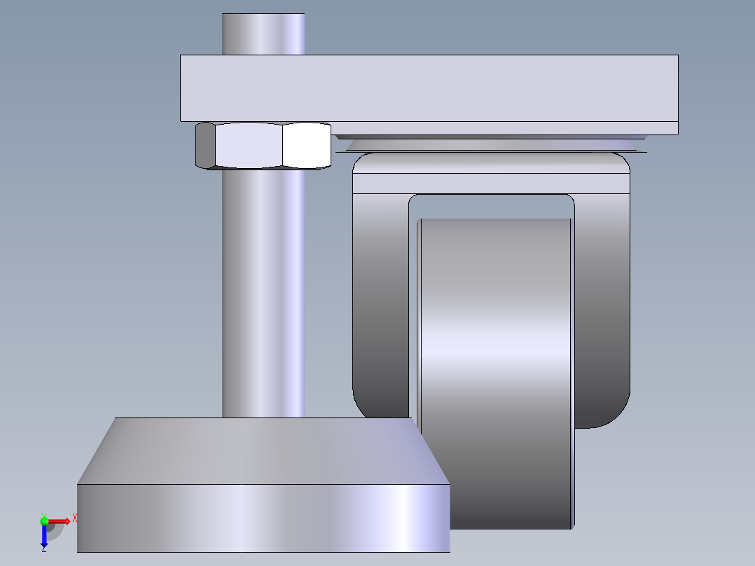脚轮脚柱组合俯视图
