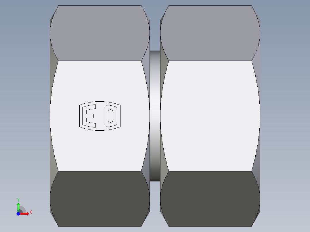 卡套式工业通用硬管接头EO_Swivel_union_GZ25SCF前视图