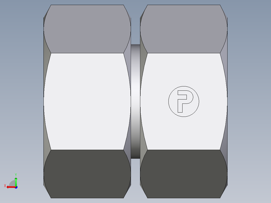 卡套式工业通用硬管接头EO_Swivel_union_GZ25SCF后视图