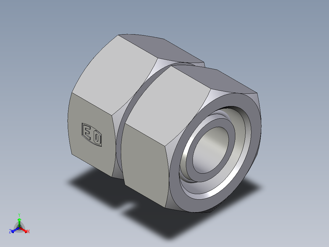 卡套式工业通用硬管接头EO_Swivel_union_GZ25SCF正等轴测图