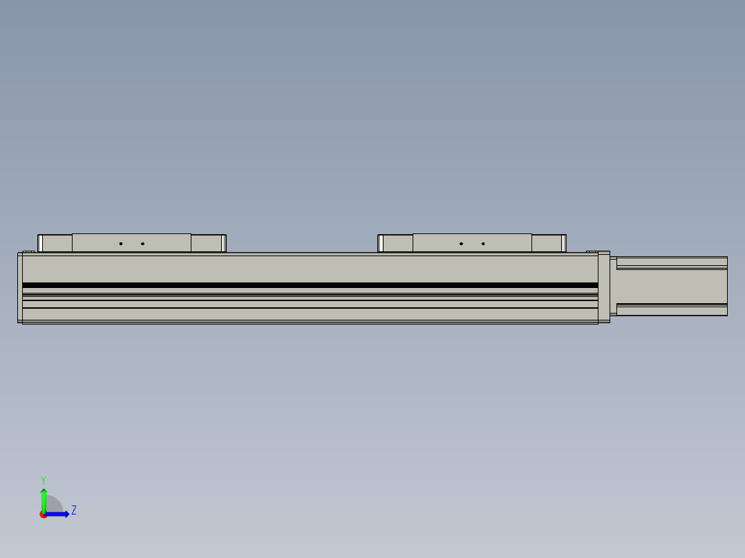 直线模组LHC14-S300-M设计图纸左视图