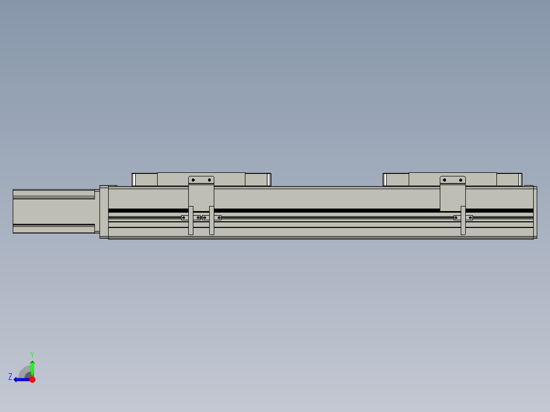 直线模组LHC14-S300-M设计图纸右视图