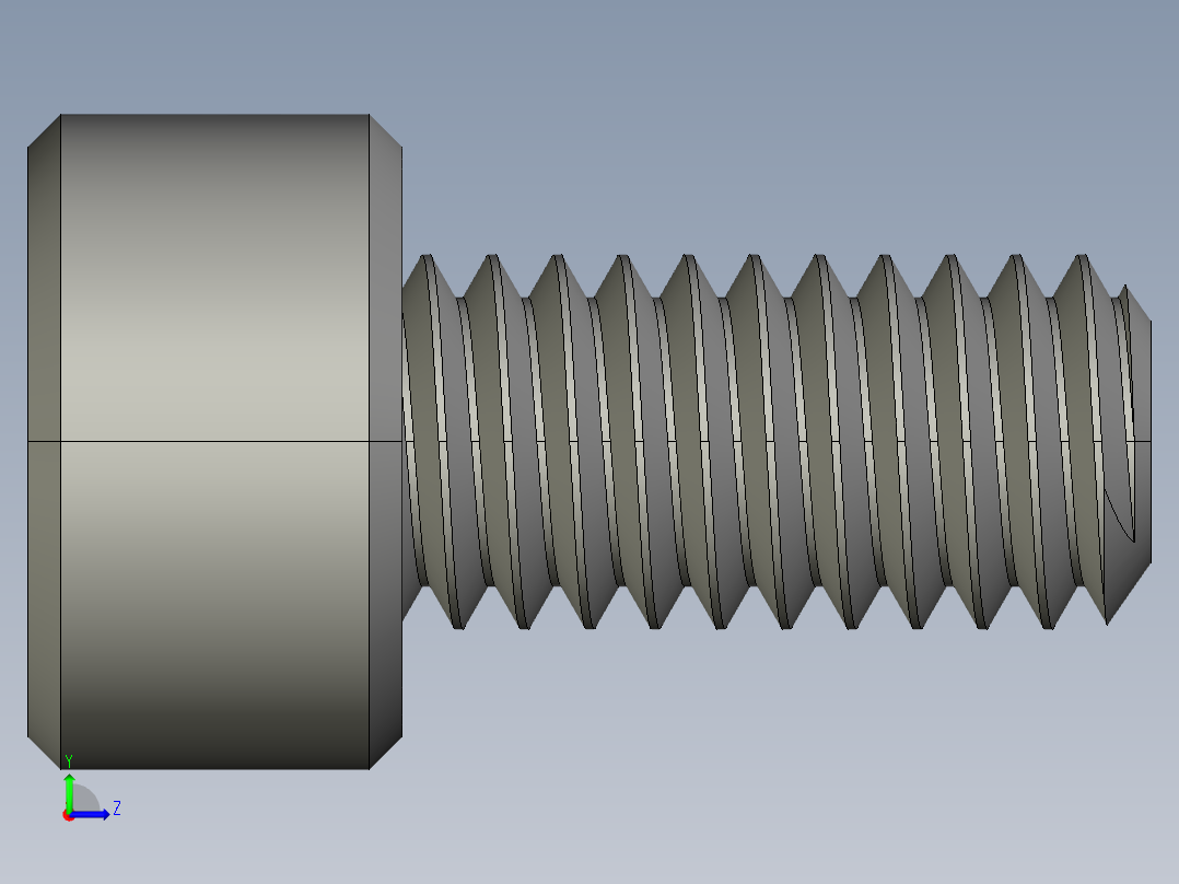 M4 x 0.7mm Thread 8mm LONG SOCKET HEAD CAP SCREW.STEP左视图