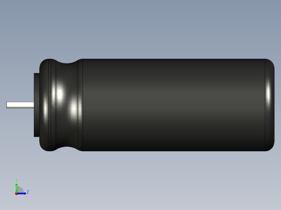 无源元件封装-CAP_RAD_D8x20_POL_BK左视图