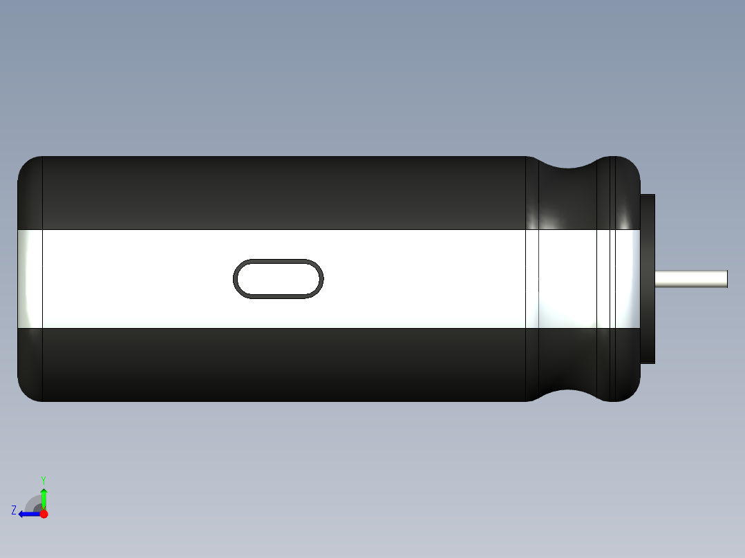 无源元件封装-CAP_RAD_D8x20_POL_BK右视图