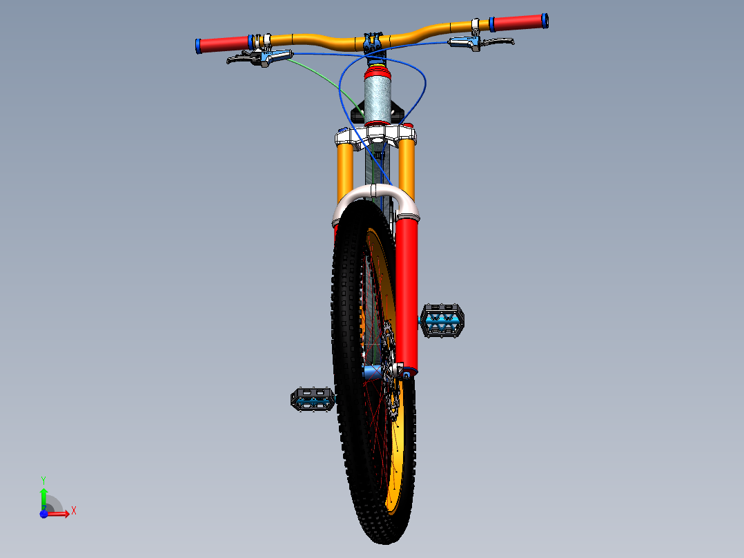 变速自行车三维模型前视图