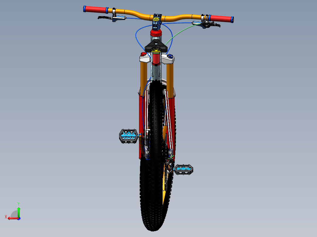 变速自行车三维模型后视图