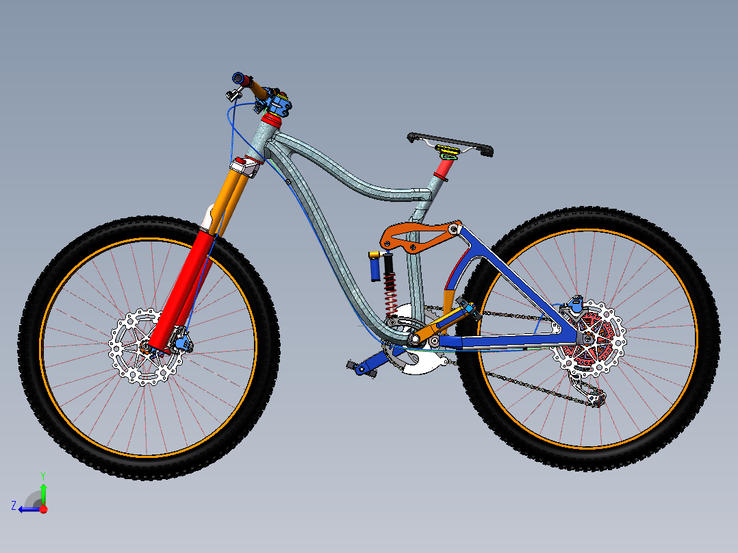 变速自行车三维模型右视图