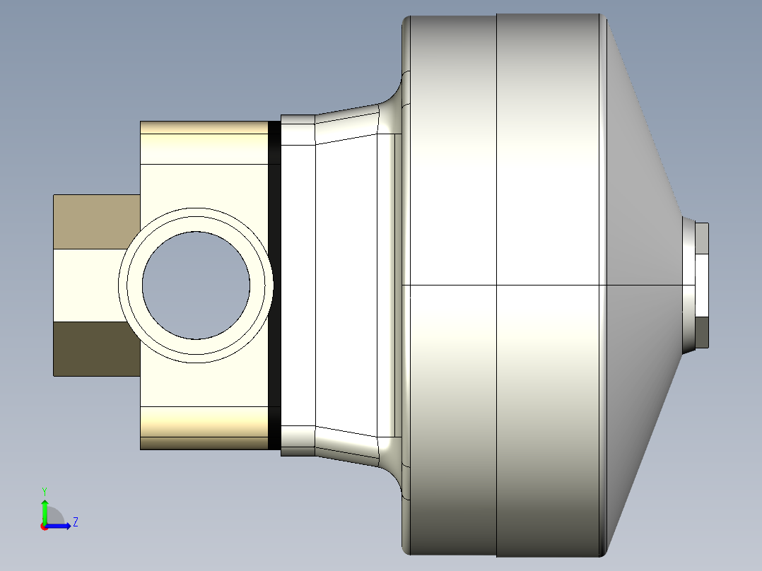2DKMDMCP NO-DA 气动隔膜阀、常开型双作用，与男性的两端，公制系列PP-H左视图