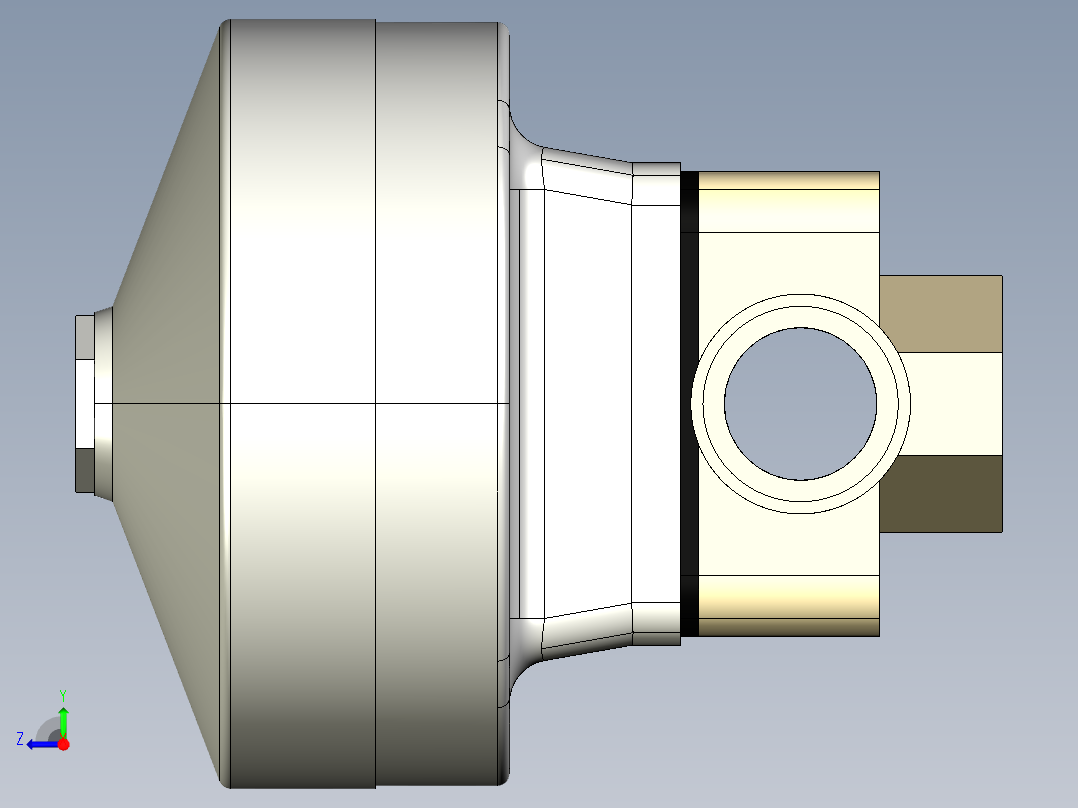 2DKMDMCP NO-DA 气动隔膜阀、常开型双作用，与男性的两端，公制系列PP-H右视图