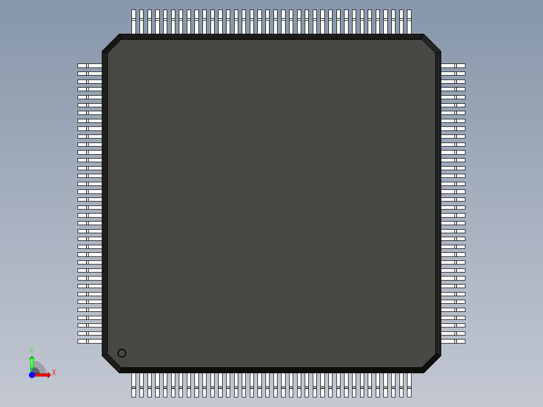 元器件3D封装QFP144_FPT-144P-M01161前视图