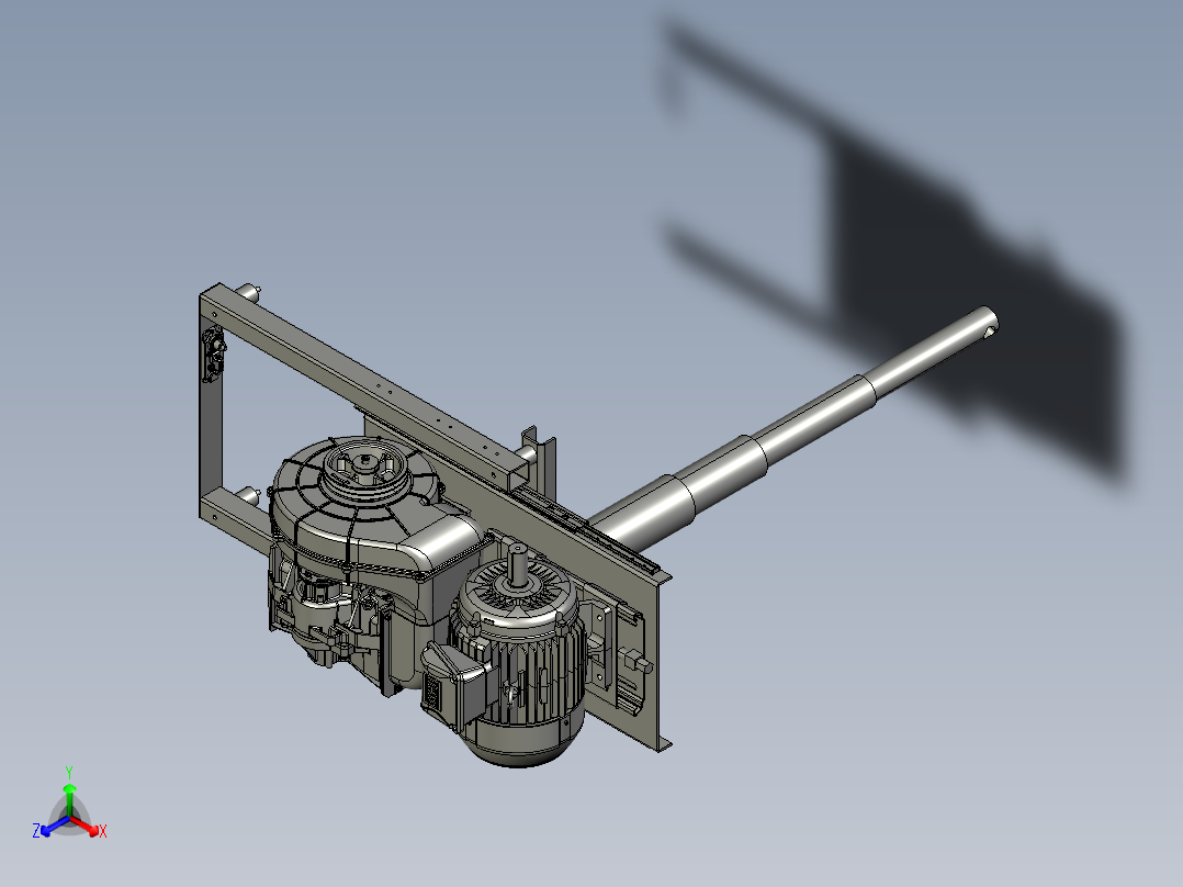 滑动安装空气压缩机--stp正等轴测图
