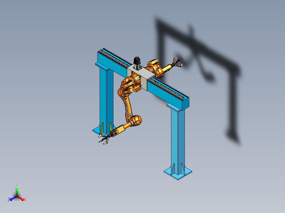 门架式双抓取<span style='color: red'>机械手</span>模型