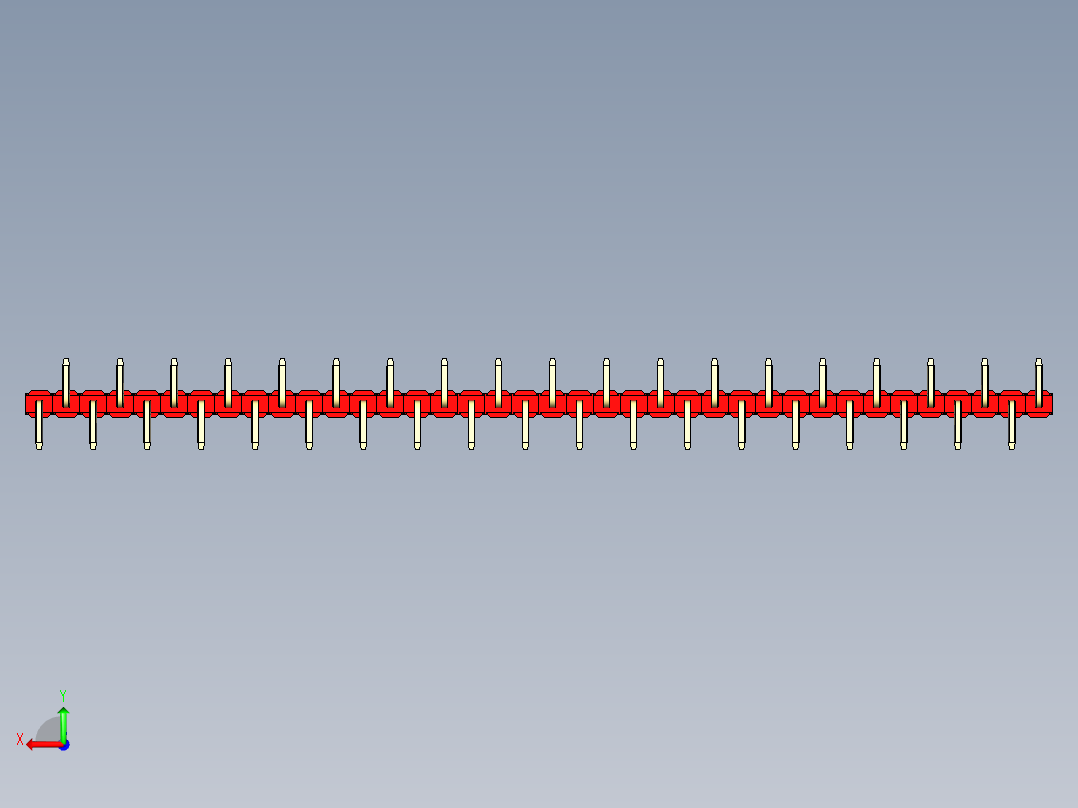 彩色公排针 100mil 2.54mm 系列-DS1022_red_38p_100mil_Type_SMT_R1_rev1.0后视图