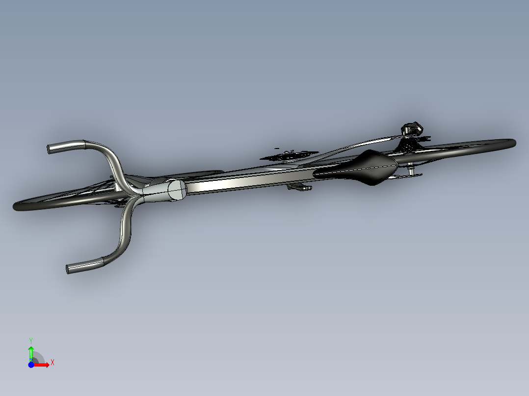 39---未来的自行车step三维图纸模型设计图纸前视图