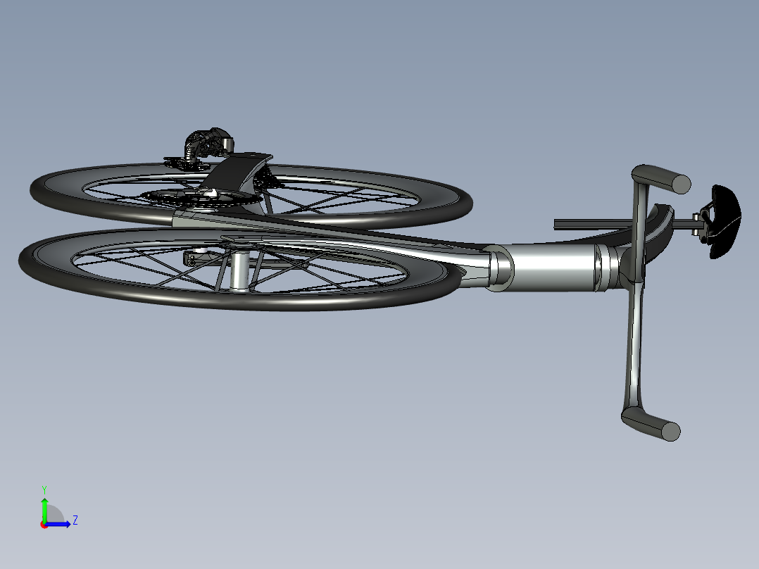 39---未来的自行车step三维图纸模型设计图纸左视图