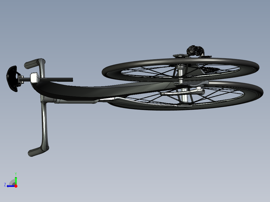 39---未来的自行车step三维图纸模型设计图纸右视图