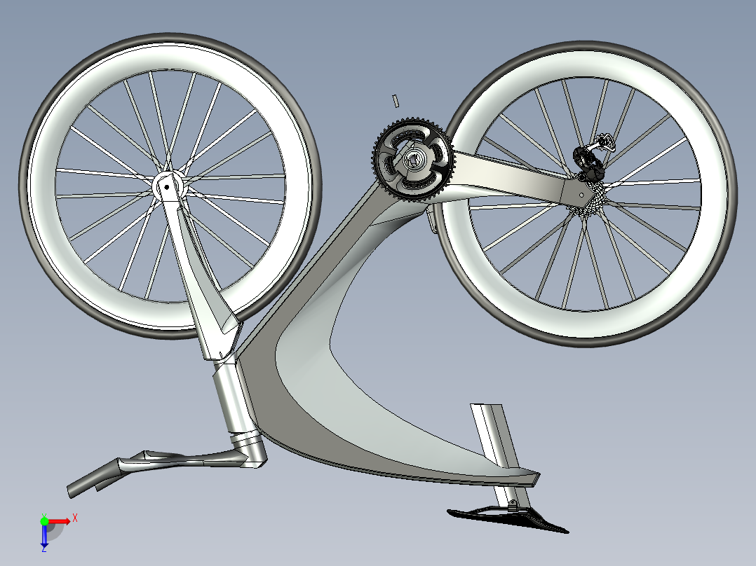 39---未来的自行车step三维图纸模型设计图纸俯视图