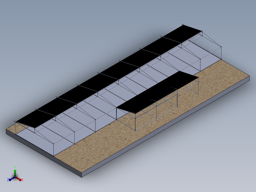 日光温室正等轴测图