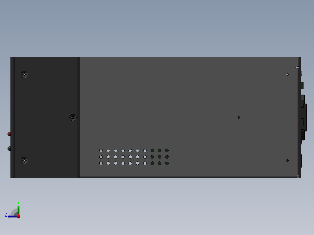 通讯3U机箱三维模型右视图
