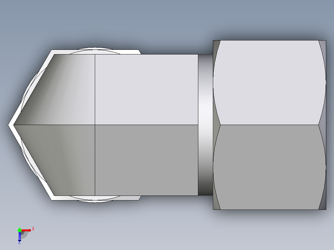 卡套式工业通用硬管接头EO_Adjustable_Locknut_elbow_WEE20ZSMORCF俯视图