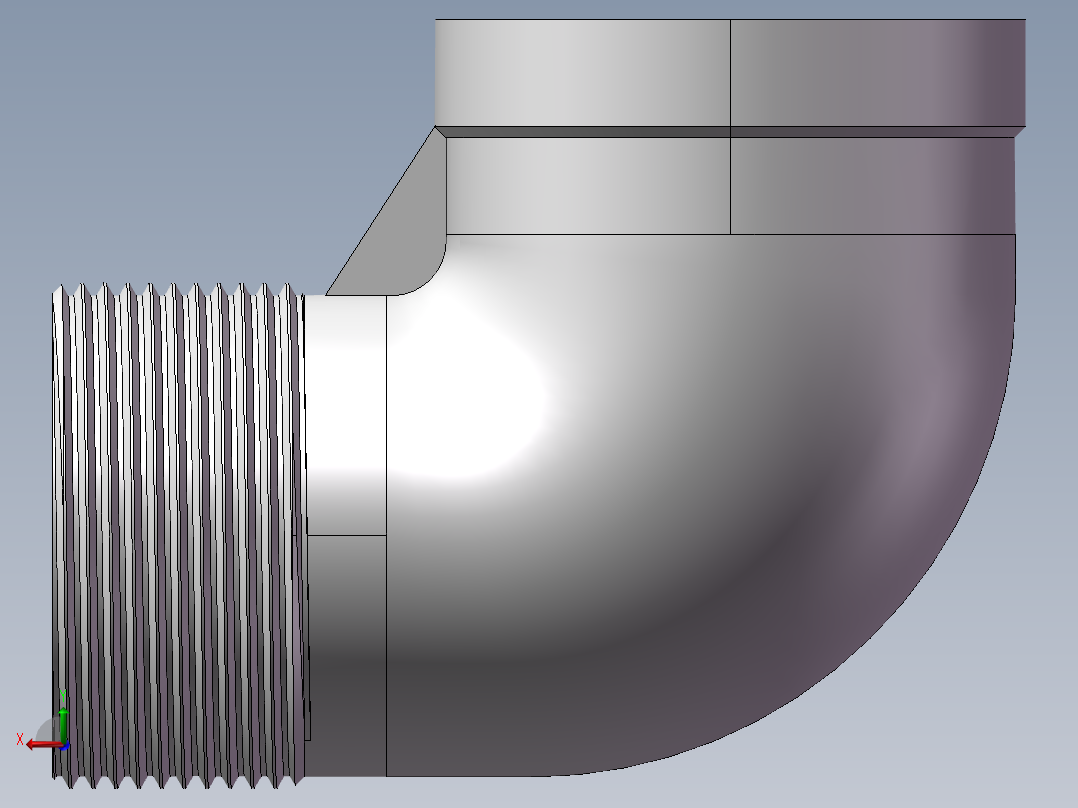 弯头-等径内外丝 DN40后视图
