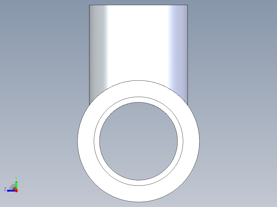 聚氯乙烯配件02-Sch80_ReducingTee_SxSxS_801-101_0.75in x 0.5in右视图