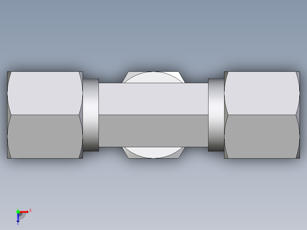卡套式工业通用硬管接头EO_Swivel_nut_branch_tee_ET08ZSCF俯视图