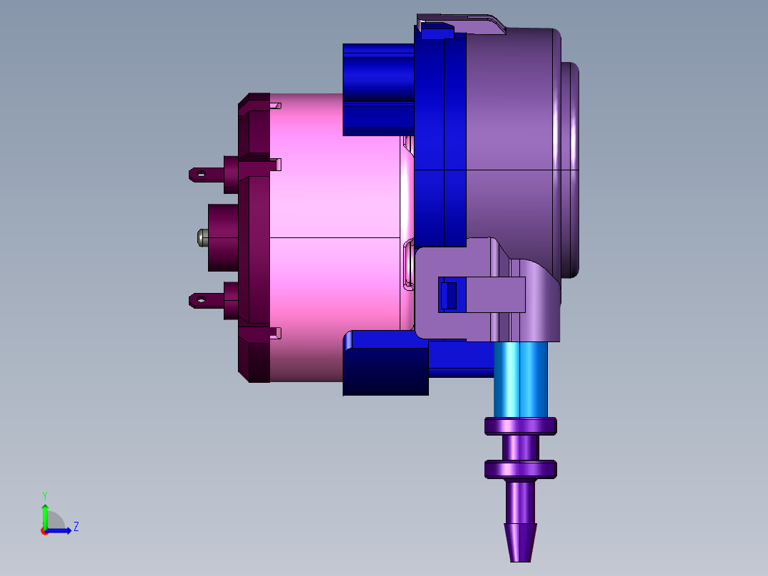 卡默尔家用扫地机器人直流齿轮泵左视图