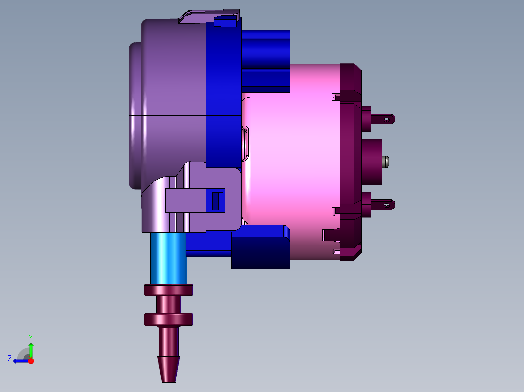 卡默尔家用扫地机器人直流齿轮泵右视图