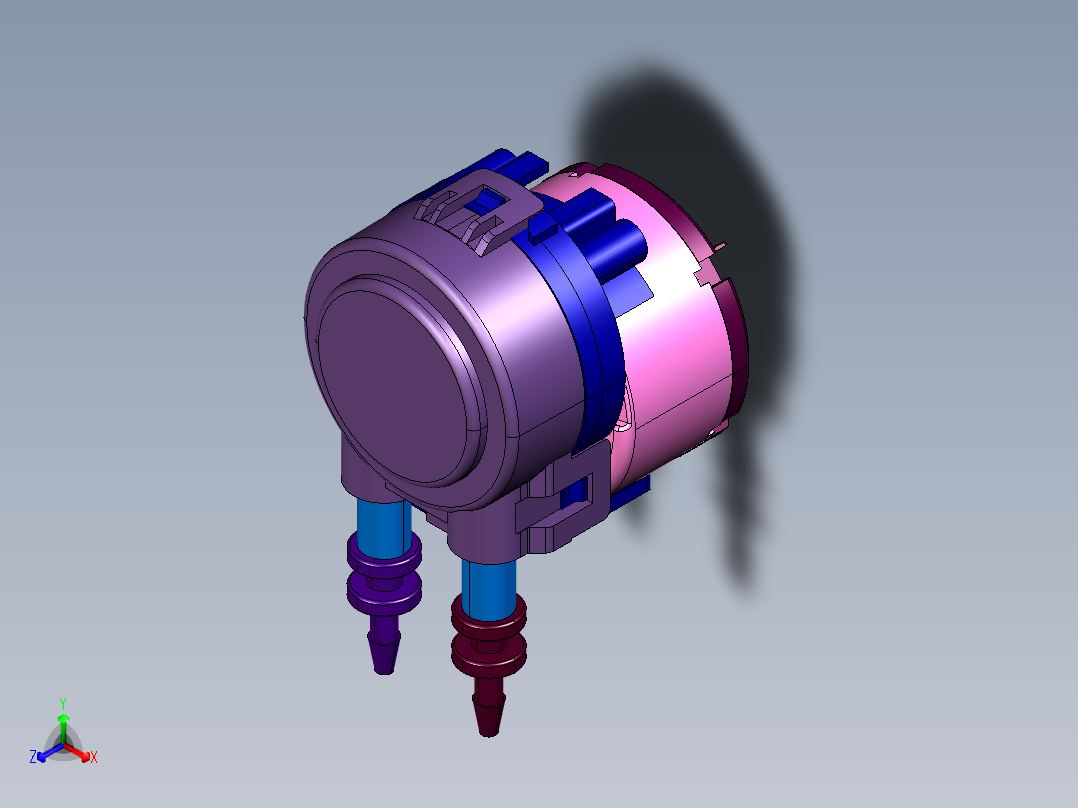 卡默尔家用扫地机器人直流齿轮泵正等轴测图