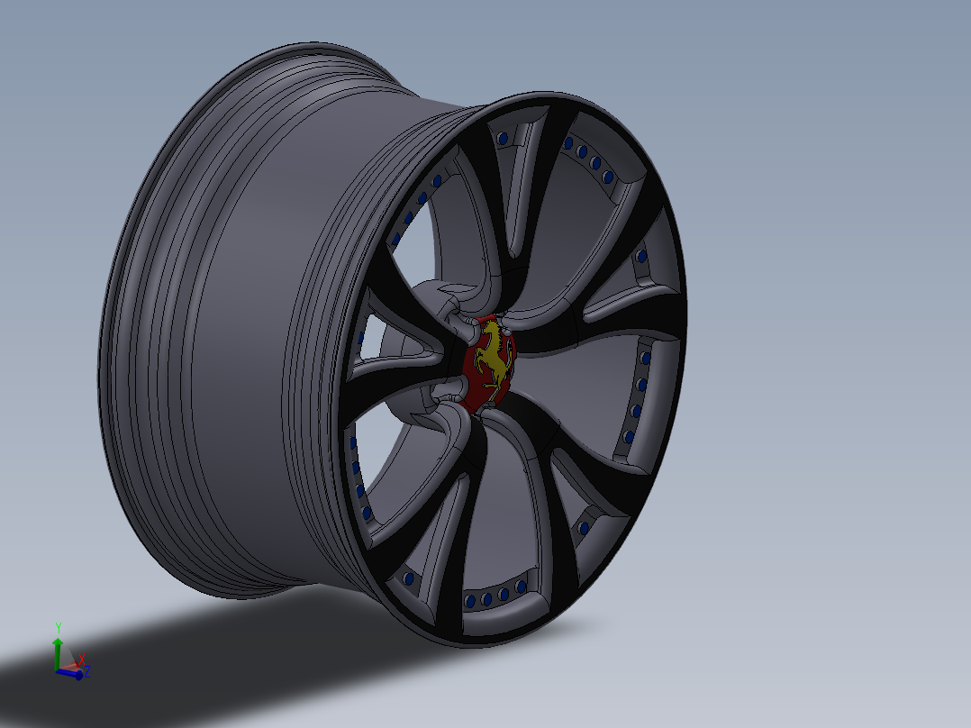 solidworks <span style='color: red'>法拉利</span>车轮轮毂