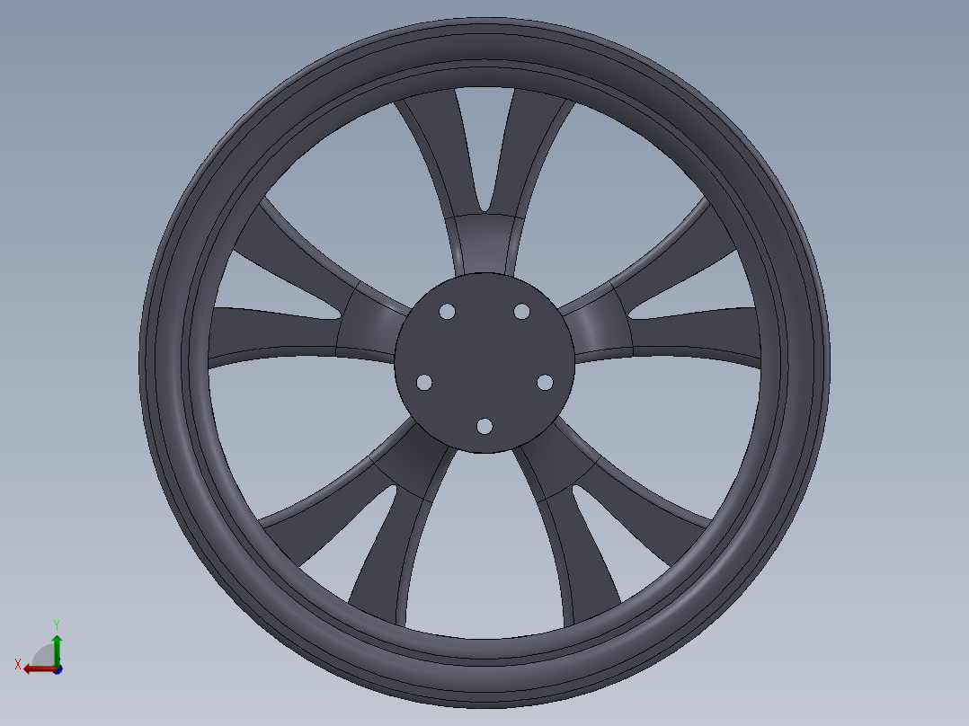 solidworks 法拉利车轮轮毂后视图