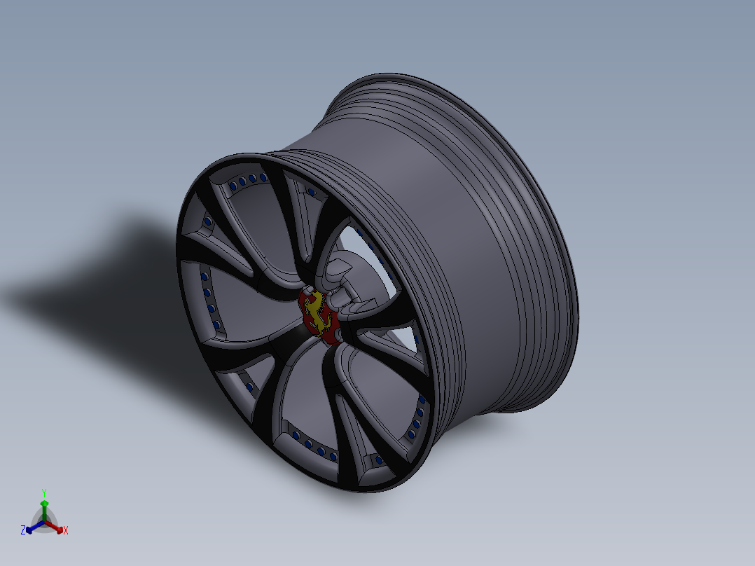 solidworks 法拉利车轮轮毂正等轴测图
