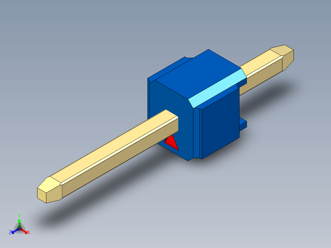 彩色公头100mil（2.54mm）系列-DS1021_blue_1x01p_100mil_Type1_rev1.0正等轴测图