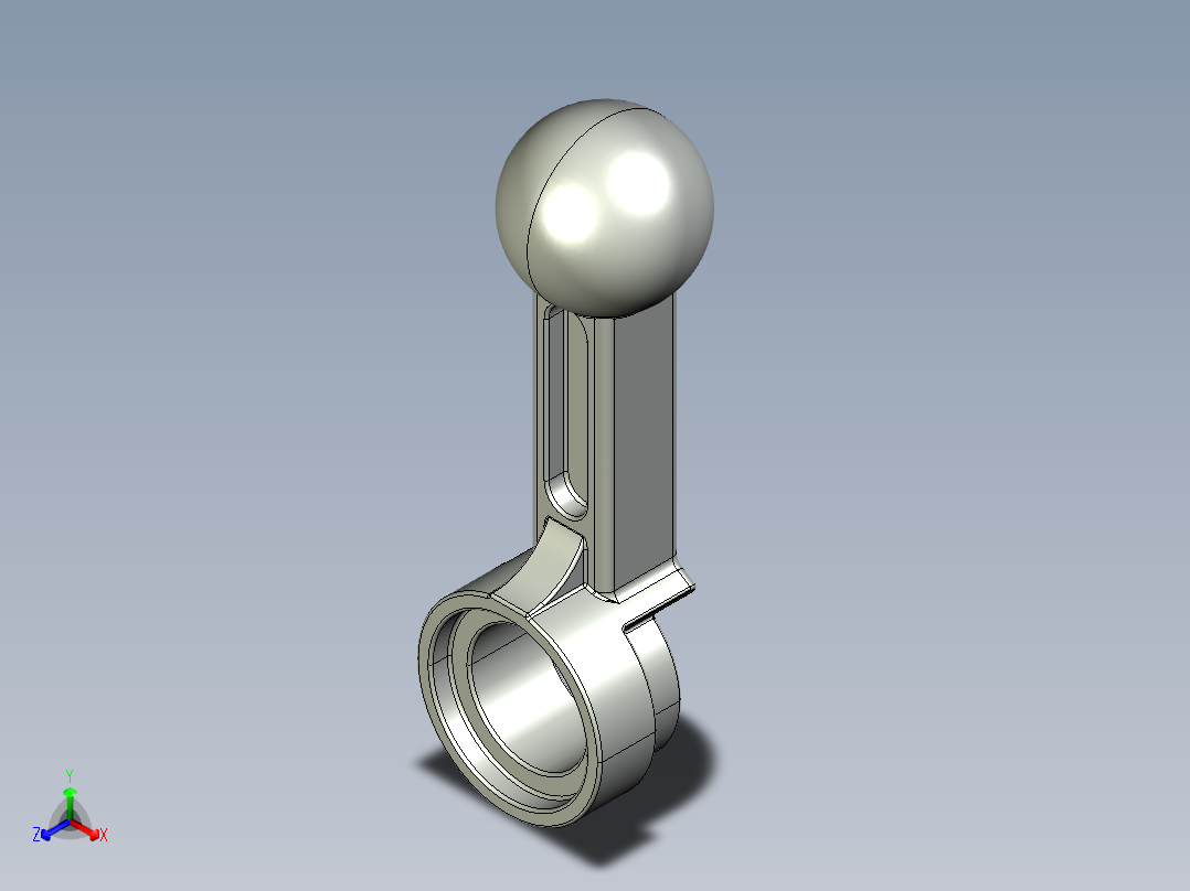 气缸电机-2852 Old Grey Technic Engine Connecting Rod正等轴测图