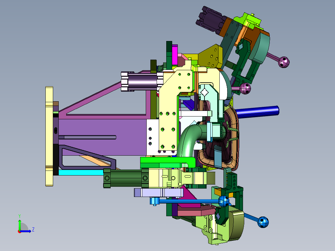 汽车装饰尾管焊接工装左视图